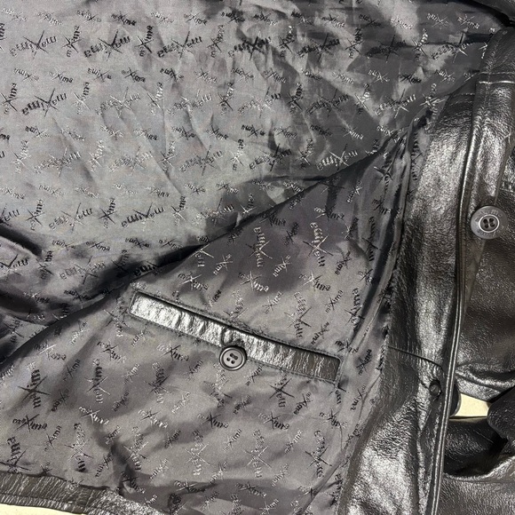 Maxima Wilsons Women's Sleek Black Leather Jacket Button Closure Pockets Size S - Picture 8 of 13